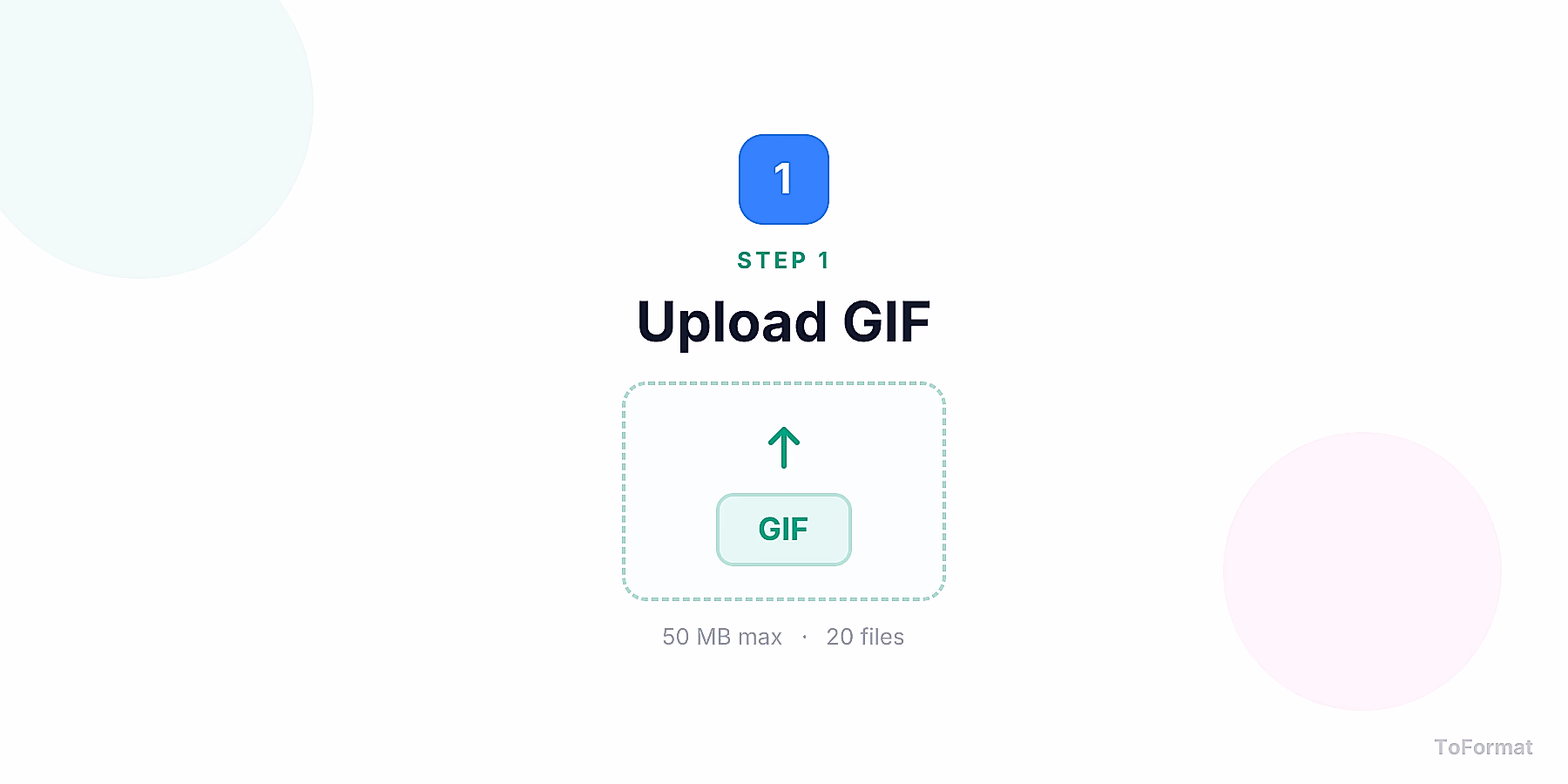 Step 1 — uploading GIF file for GIF to ICO conversion on ToFormat