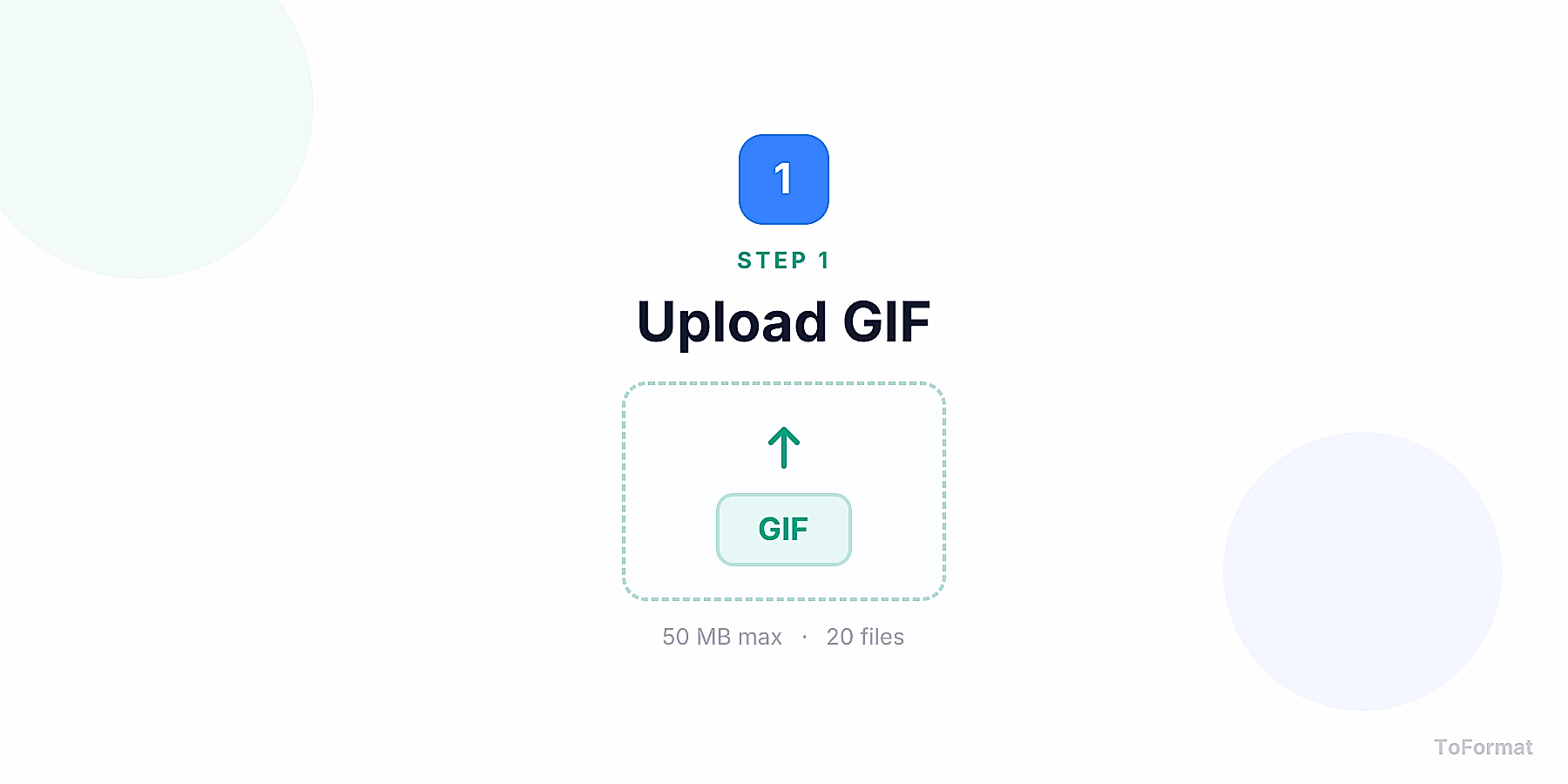 Step 1 — uploading GIF file for GIF to PNG conversion on ToFormat