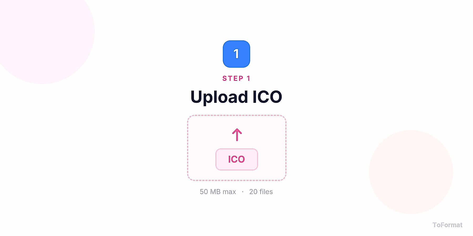 Step 1 — uploading ICO file for ICO to SVG conversion on ToFormat