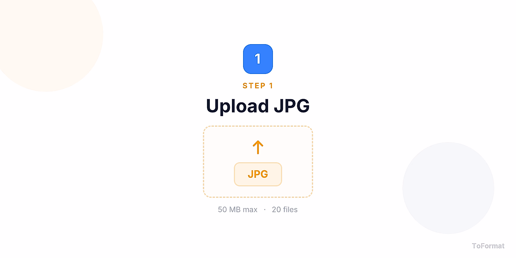 Step 1 — uploading JPG file for JPG to BMP conversion on ToFormat