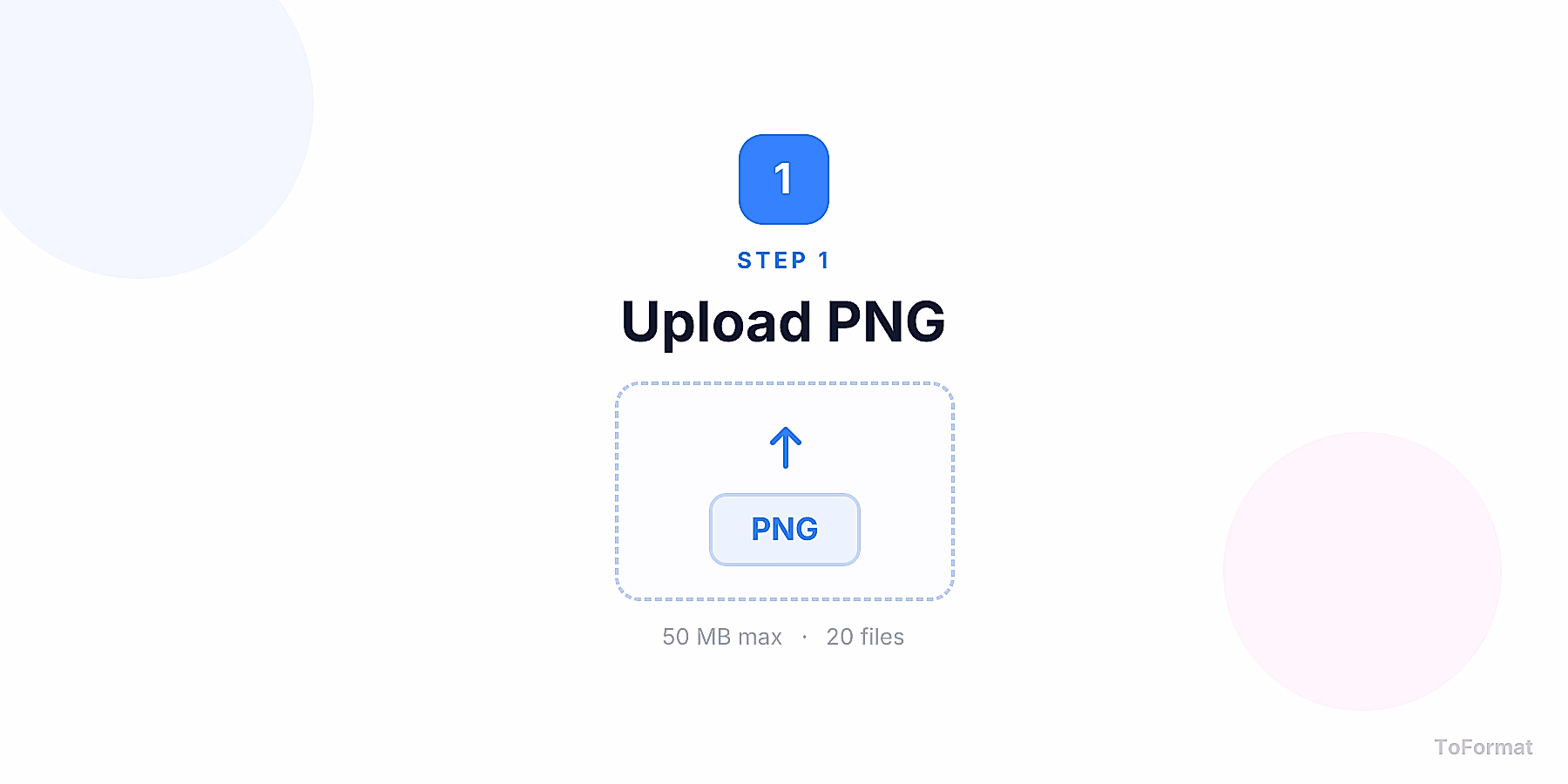 Step 1 — uploading PNG file for PNG to ICO conversion on ToFormat