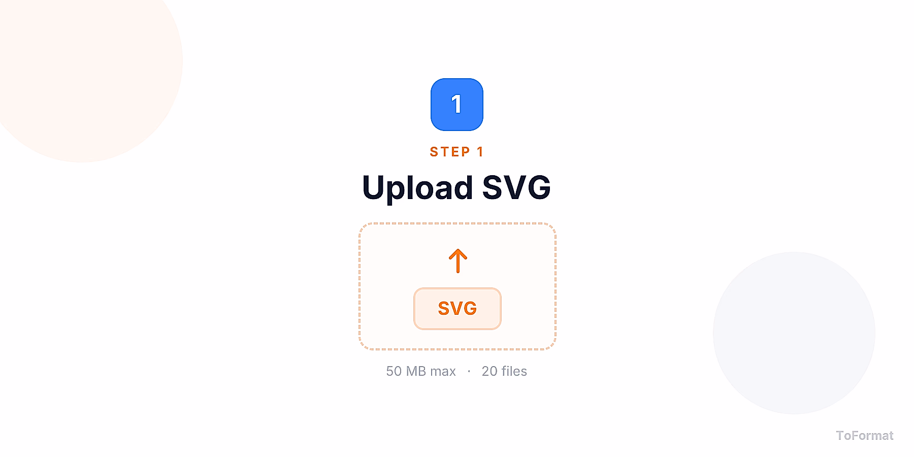 Step 1 — uploading SVG file for SVG to BMP conversion on ToFormat