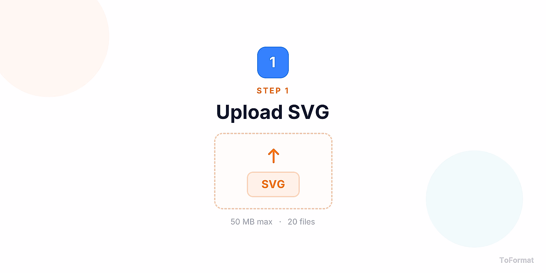 Step 1 — uploading SVG file for SVG to HEIF conversion on ToFormat