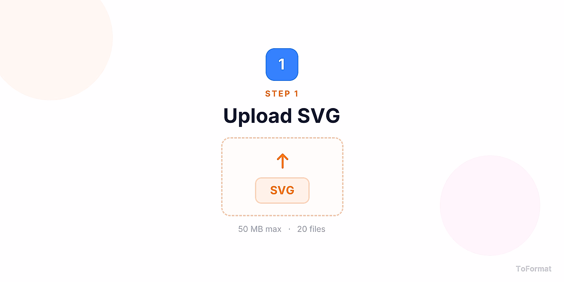 Step 1 — uploading SVG file for SVG to ICO conversion on ToFormat
