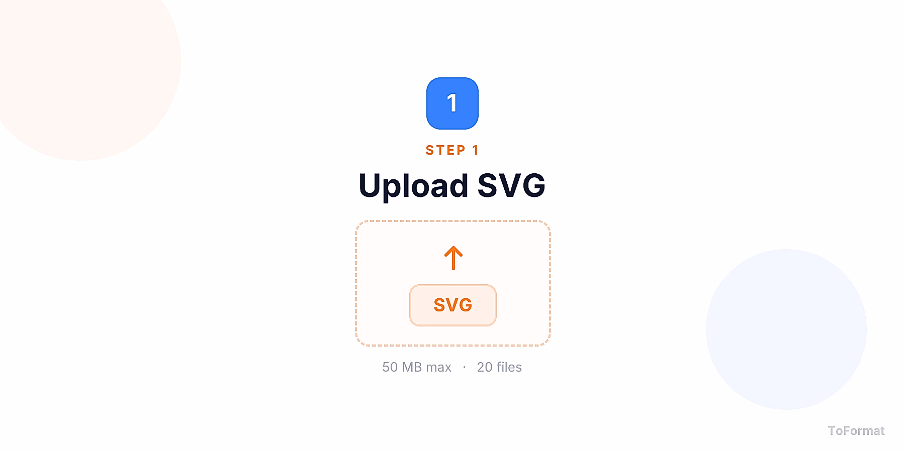 Step 1 — uploading SVG file for SVG to PNG conversion on ToFormat