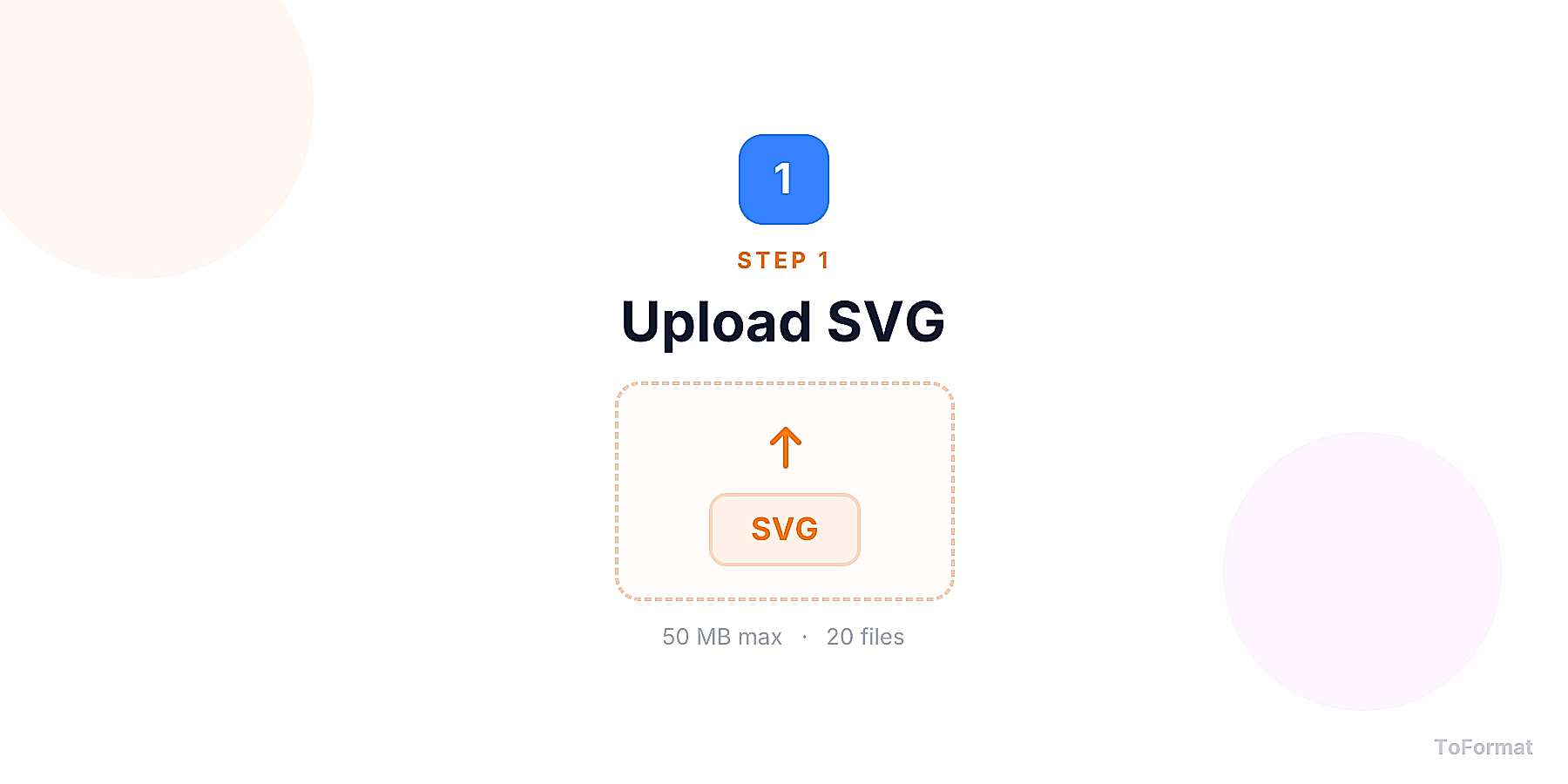 Step 1 — uploading SVG file for SVG to QOI conversion on ToFormat