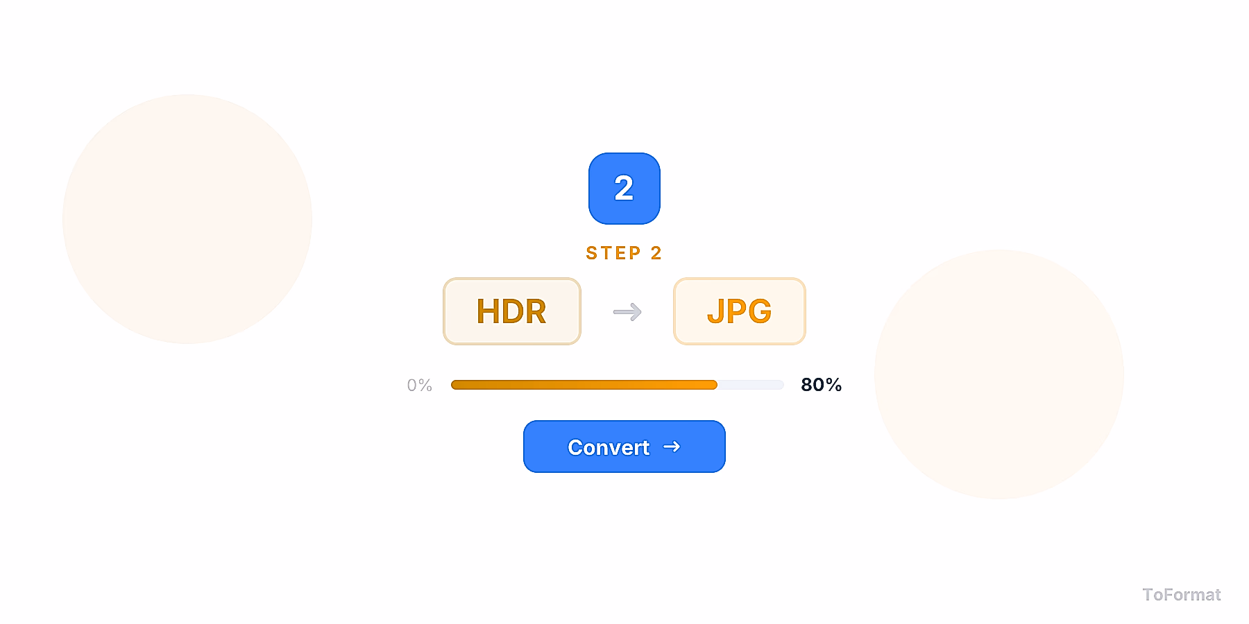 Step 2 — converting HDR to JPG, quality settings for HDR to JPG on ToFormat