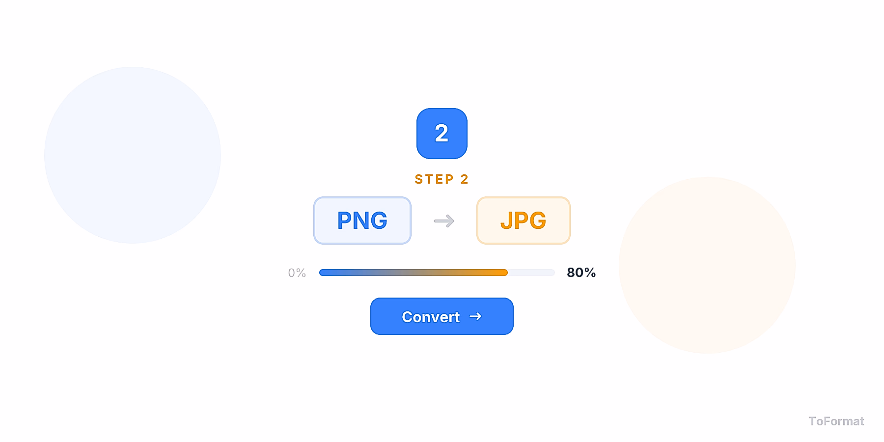 Step 2 — converting PNG to JPG, quality settings for PNG to JPG on ToFormat