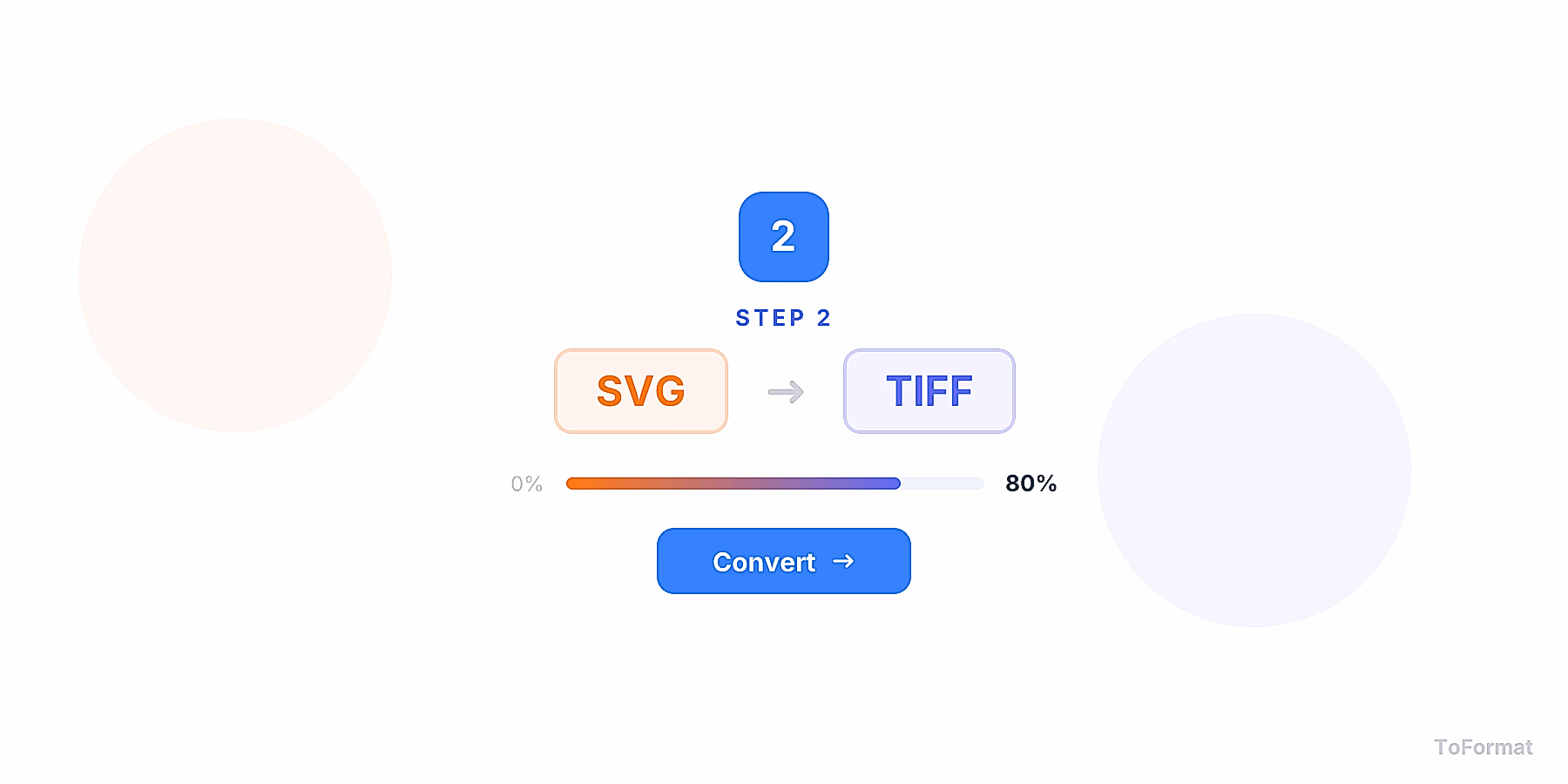 Step 2 — converting SVG to TIFF, quality settings for SVG to TIFF on ToFormat