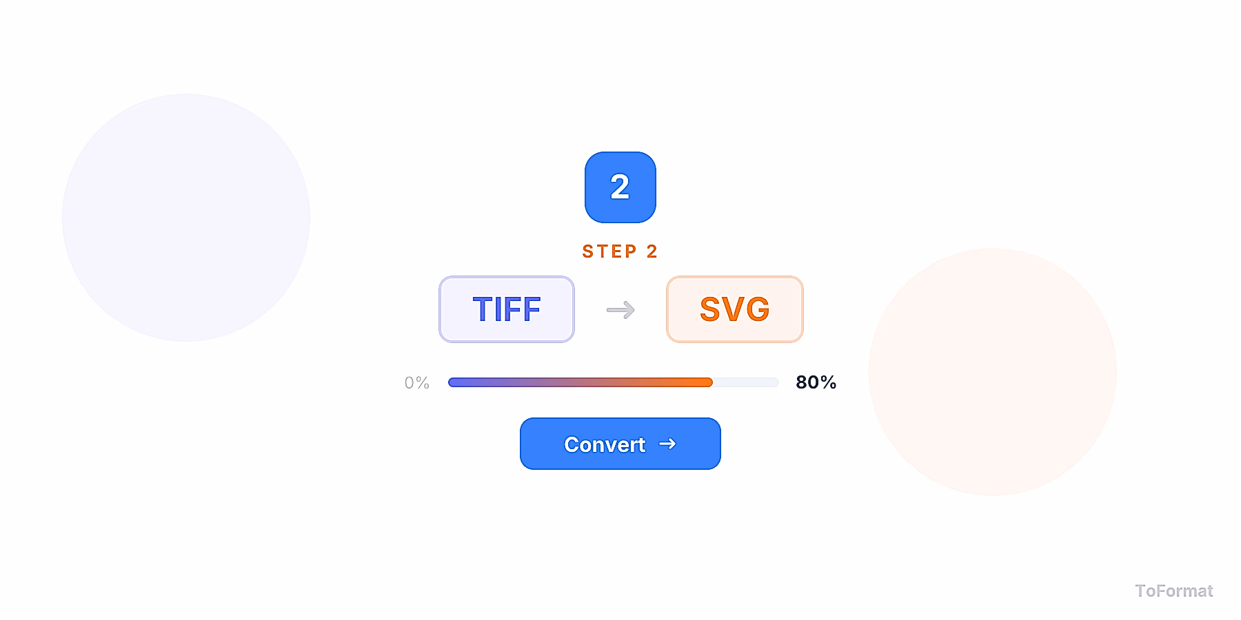 Step 2 — converting TIFF to SVG, quality settings for TIFF to SVG on ToFormat