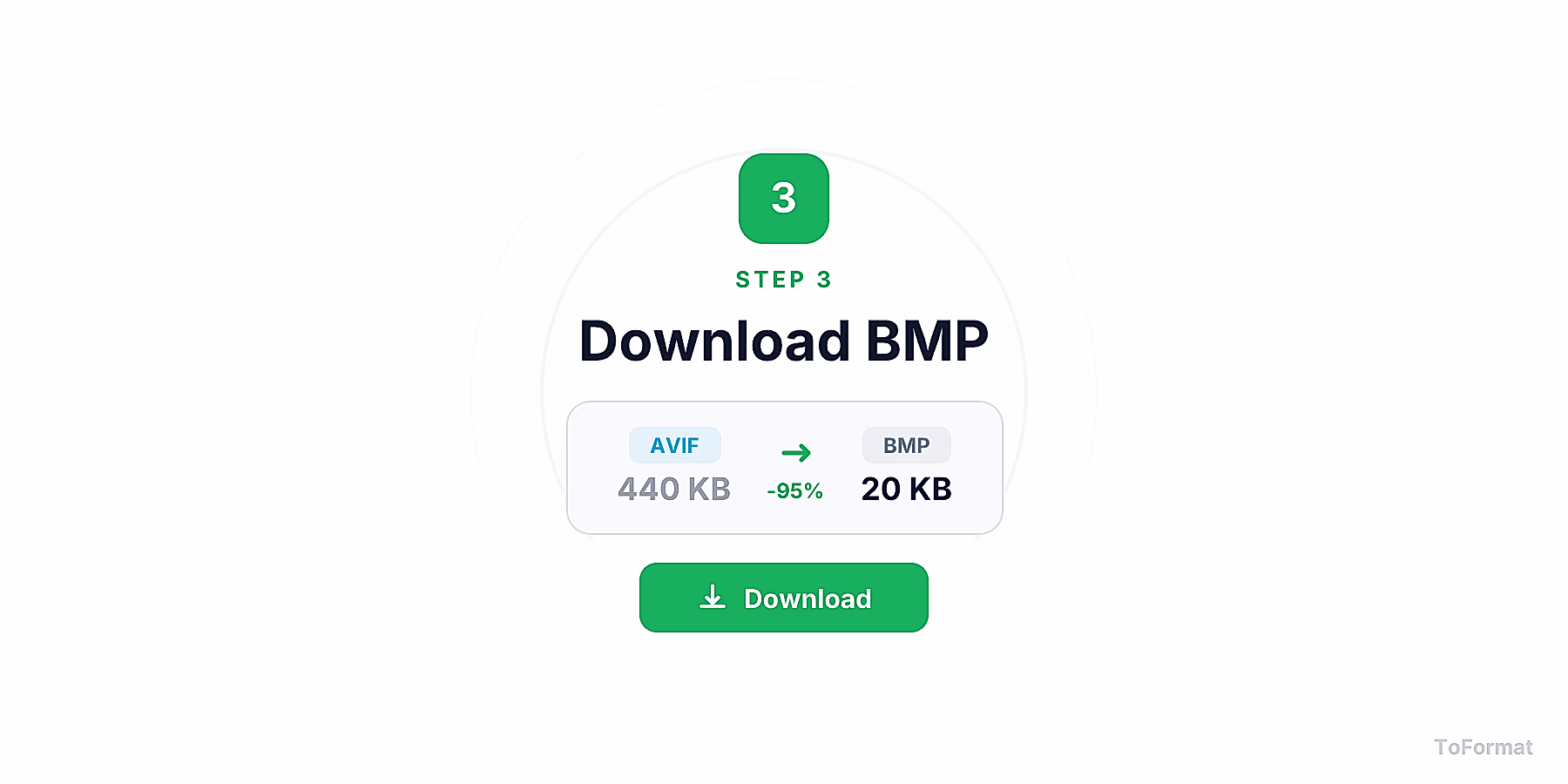 Step 3 — downloading converted BMP file after AVIF to BMP conversion on ToFormat
