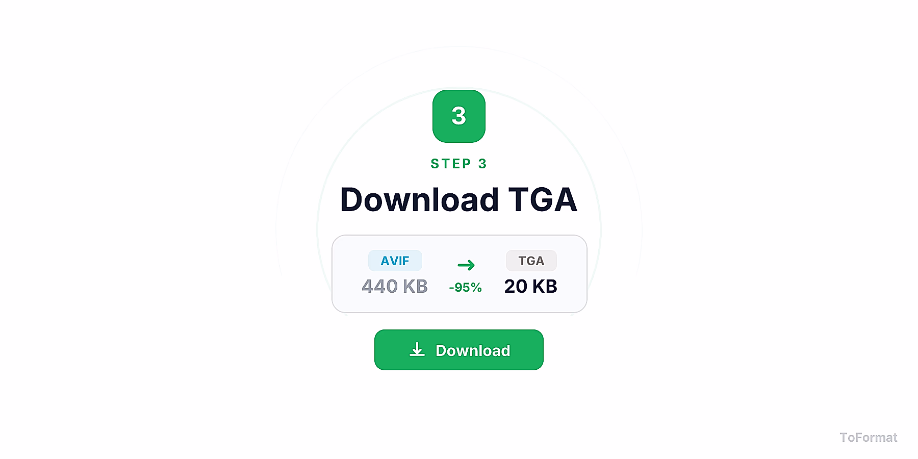 Step 3 — downloading converted TGA file after AVIF to TGA conversion on ToFormat