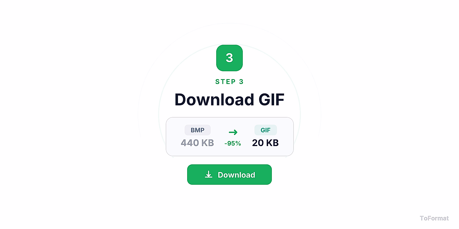 Step 3 — downloading converted GIF file after BMP to GIF conversion on ToFormat