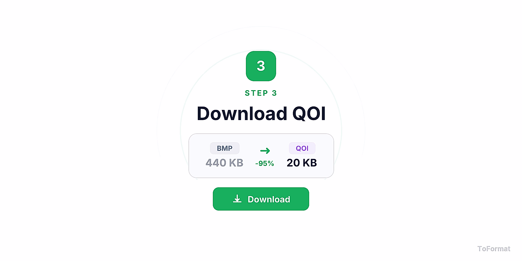 Step 3 — downloading converted QOI file after BMP to QOI conversion on ToFormat