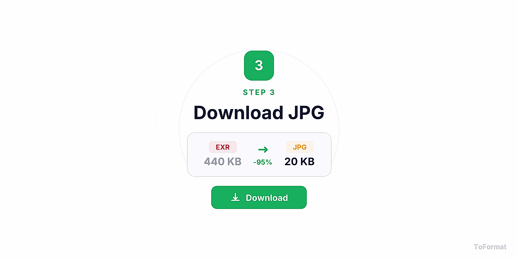 Step 3 — downloading converted JPG file after EXR to JPG conversion on ToFormat