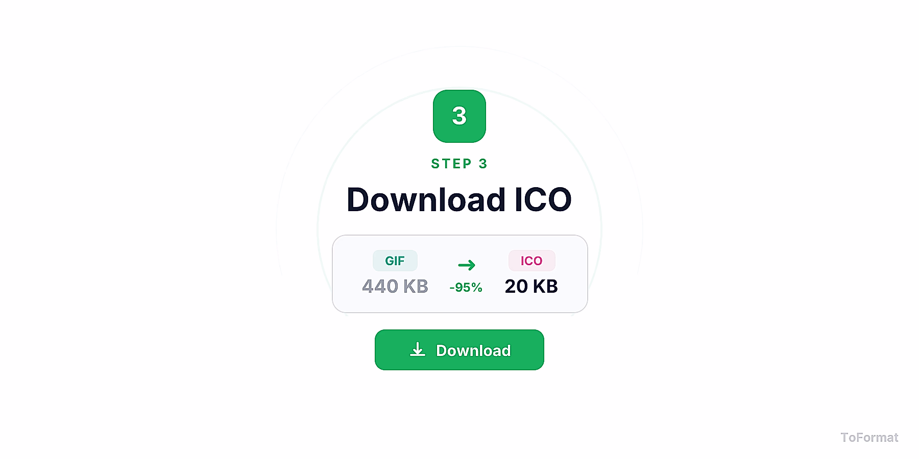 Step 3 — downloading converted ICO file after GIF to ICO conversion on ToFormat