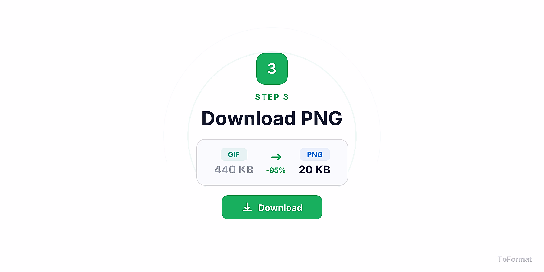 Step 3 — downloading converted PNG file after GIF to PNG conversion on ToFormat