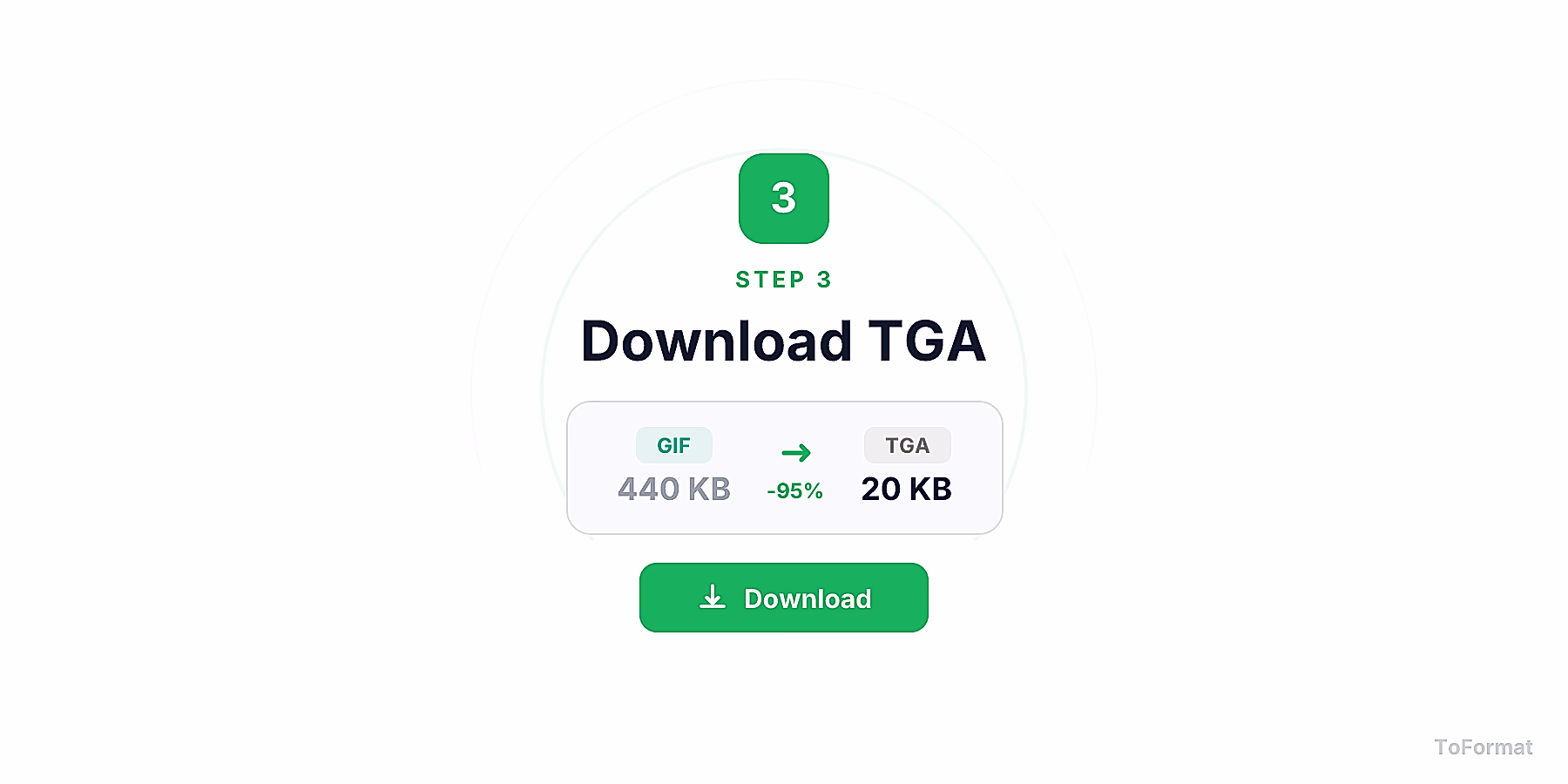 Step 3 — downloading converted TGA file after GIF to TGA conversion on ToFormat
