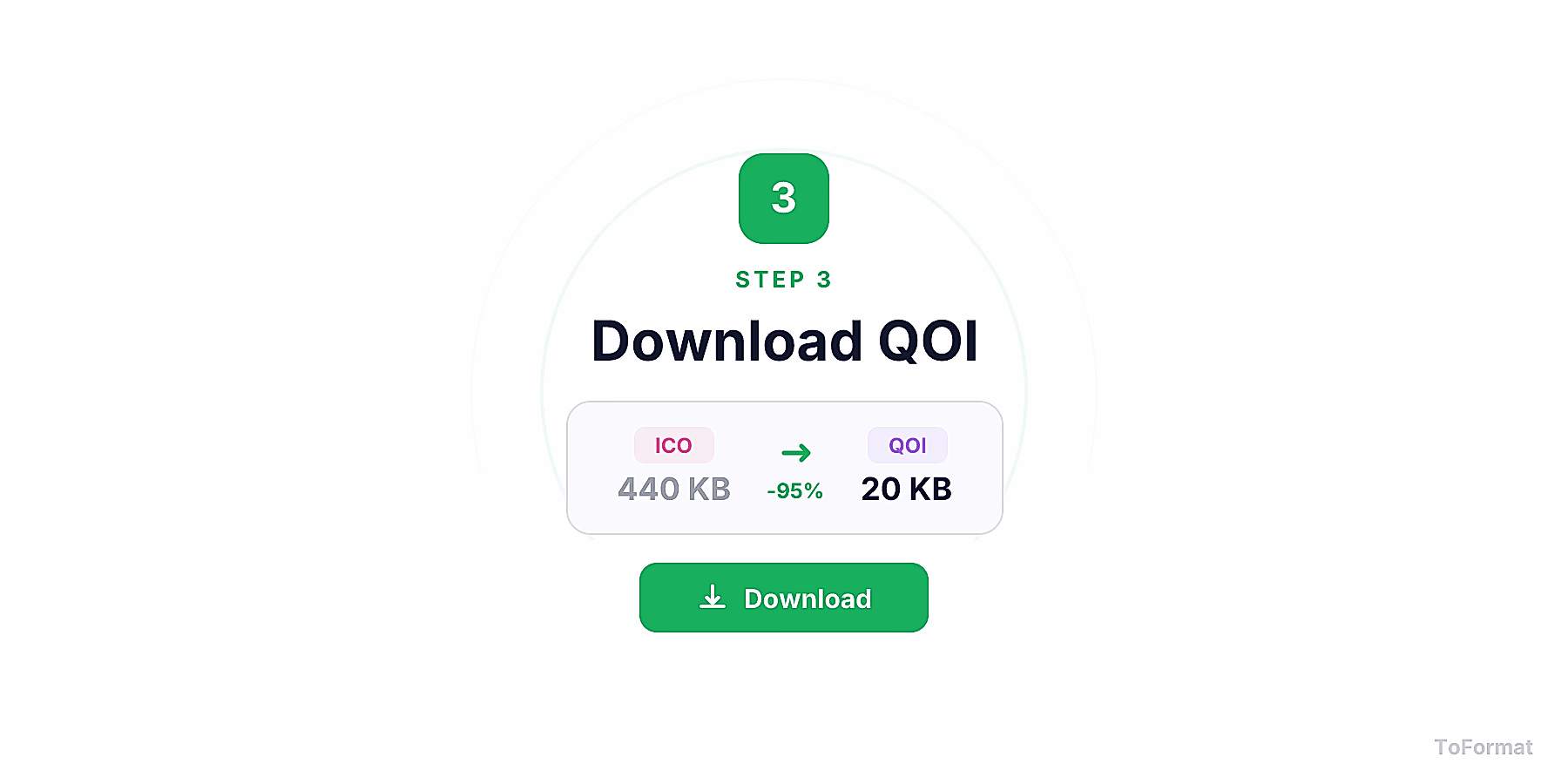 Step 3 — downloading converted QOI file after ICO to QOI conversion on ToFormat