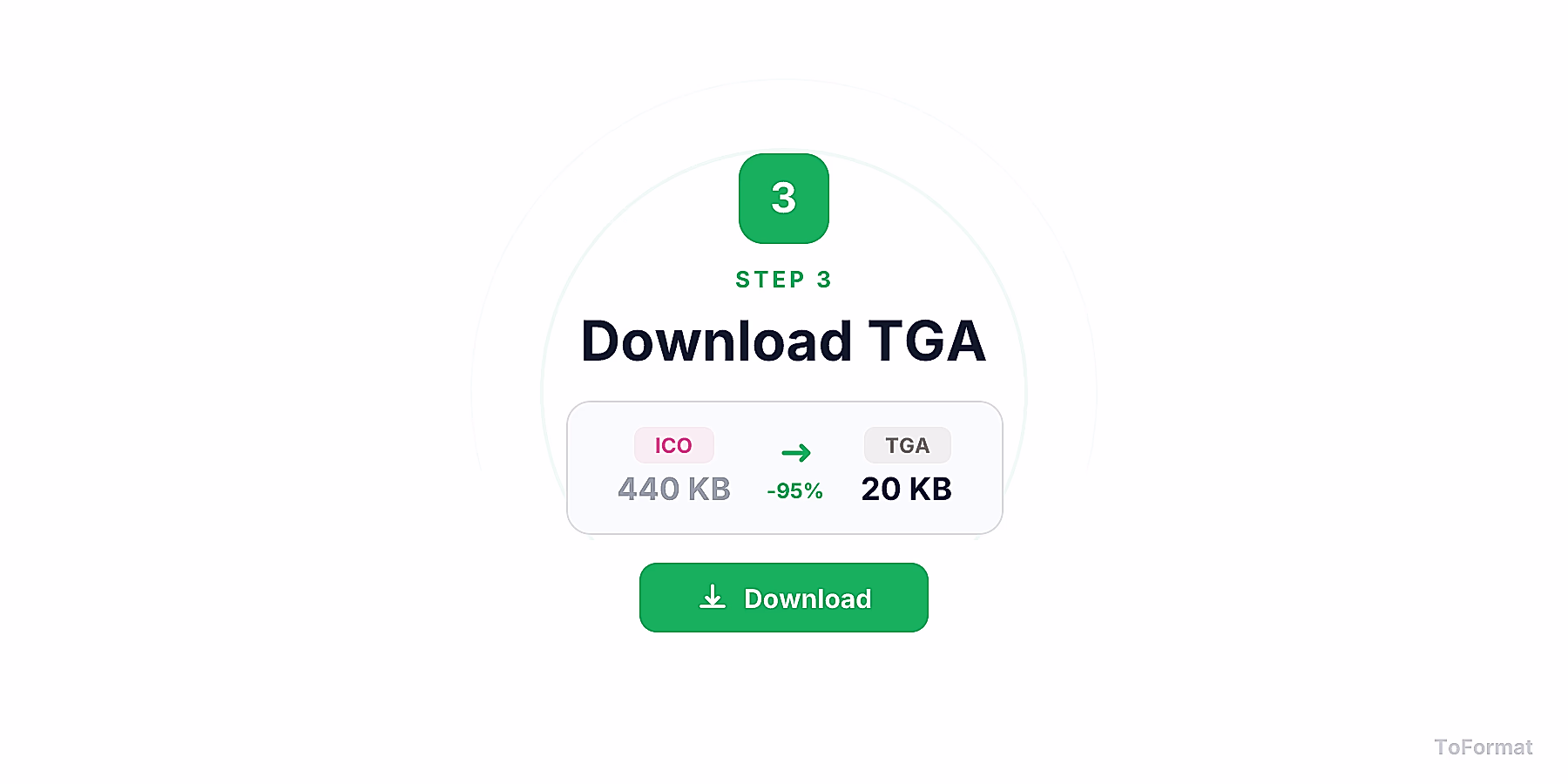Step 3 — downloading converted TGA file after ICO to TGA conversion on ToFormat