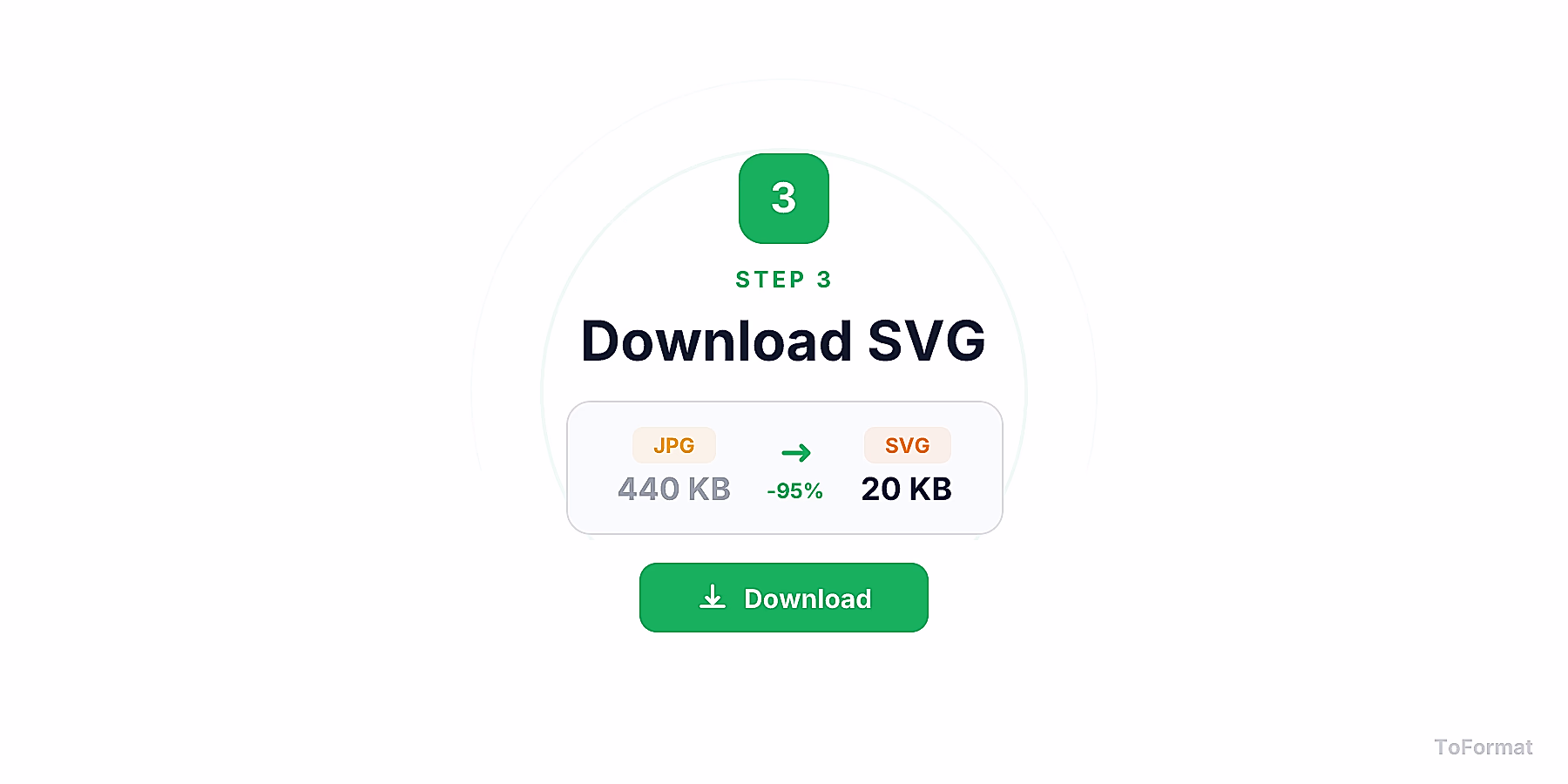 Step 3 — downloading converted SVG file after JPG to SVG conversion on ToFormat