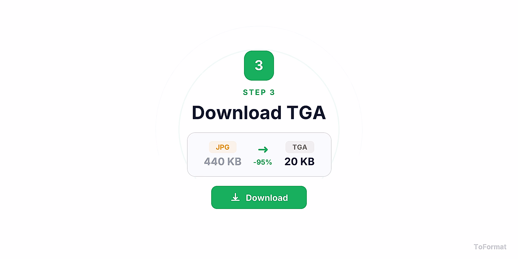 Step 3 — downloading converted TGA file after JPG to TGA conversion on ToFormat