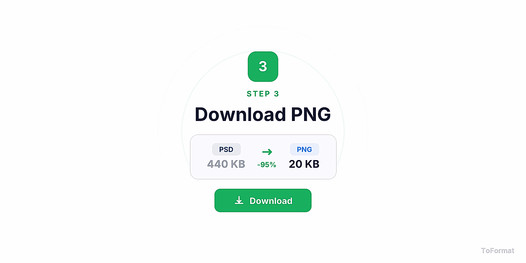 Step 3 — downloading converted PNG file after PSD to PNG conversion on ToFormat