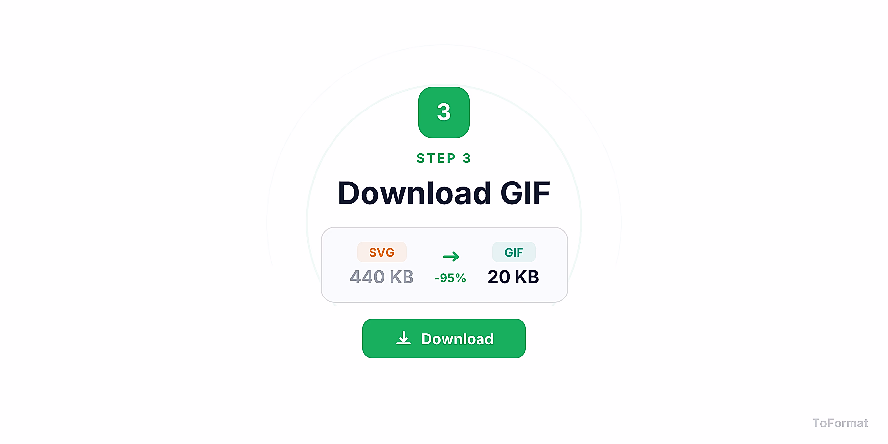Step 3 — downloading converted GIF file after SVG to GIF conversion on ToFormat