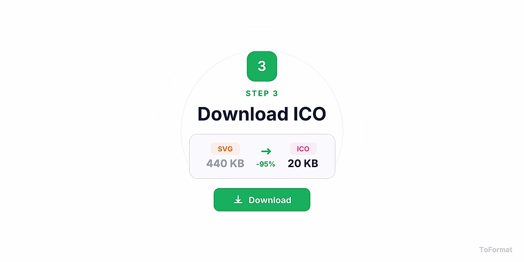 Step 3 — downloading converted ICO file after SVG to ICO conversion on ToFormat