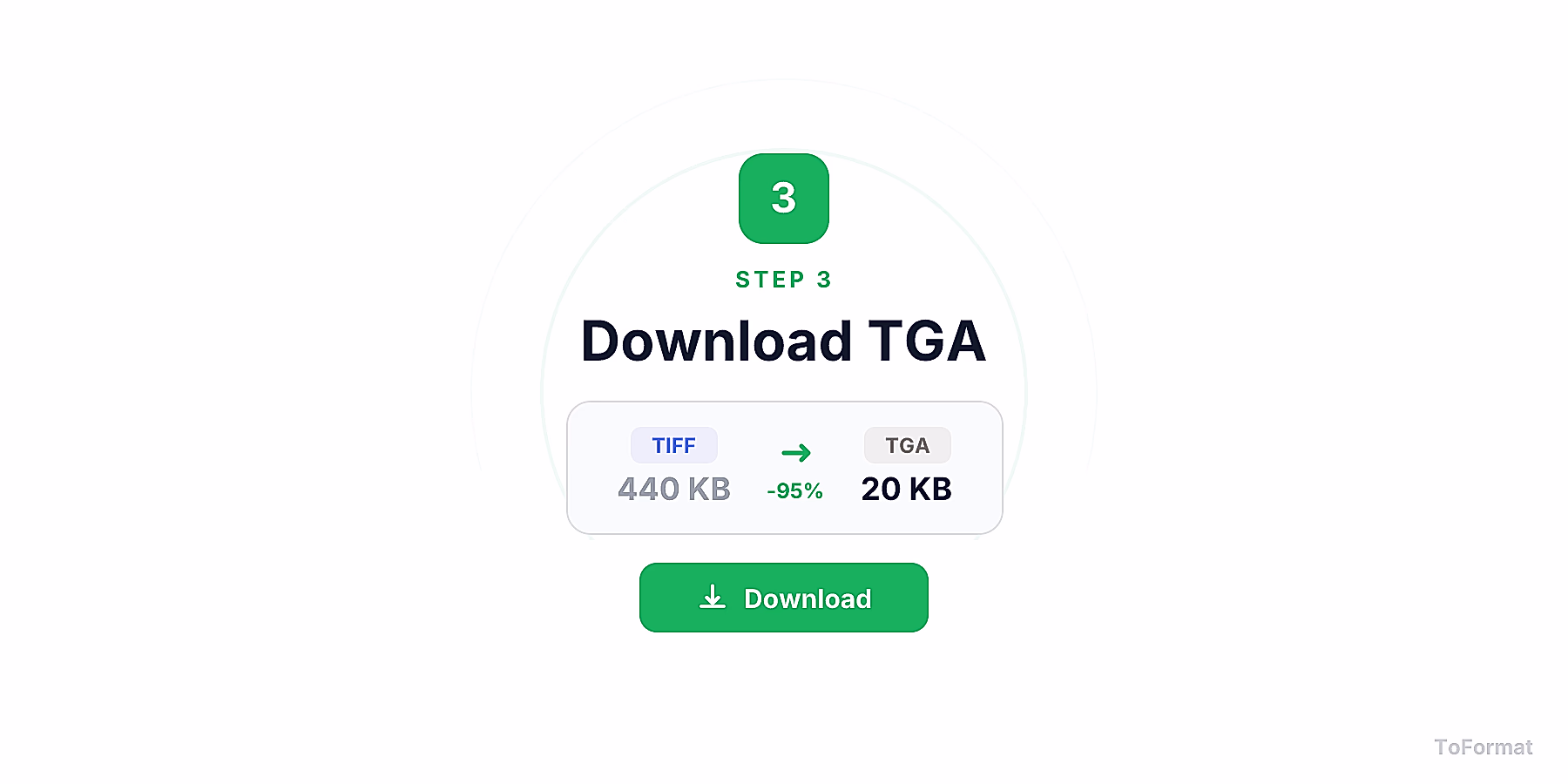Step 3 — downloading converted TGA file after TIFF to TGA conversion on ToFormat