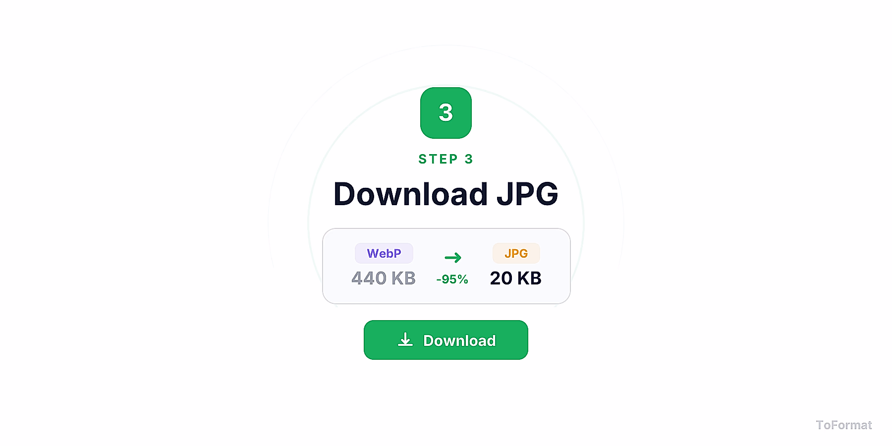 Step 3 — downloading converted JPG file after WEBP to JPG conversion on ToFormat