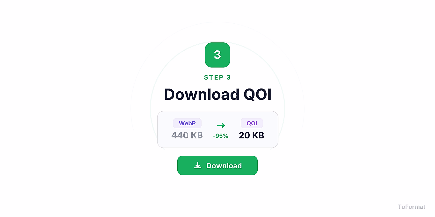 Step 3 — downloading converted QOI file after WEBP to QOI conversion on ToFormat