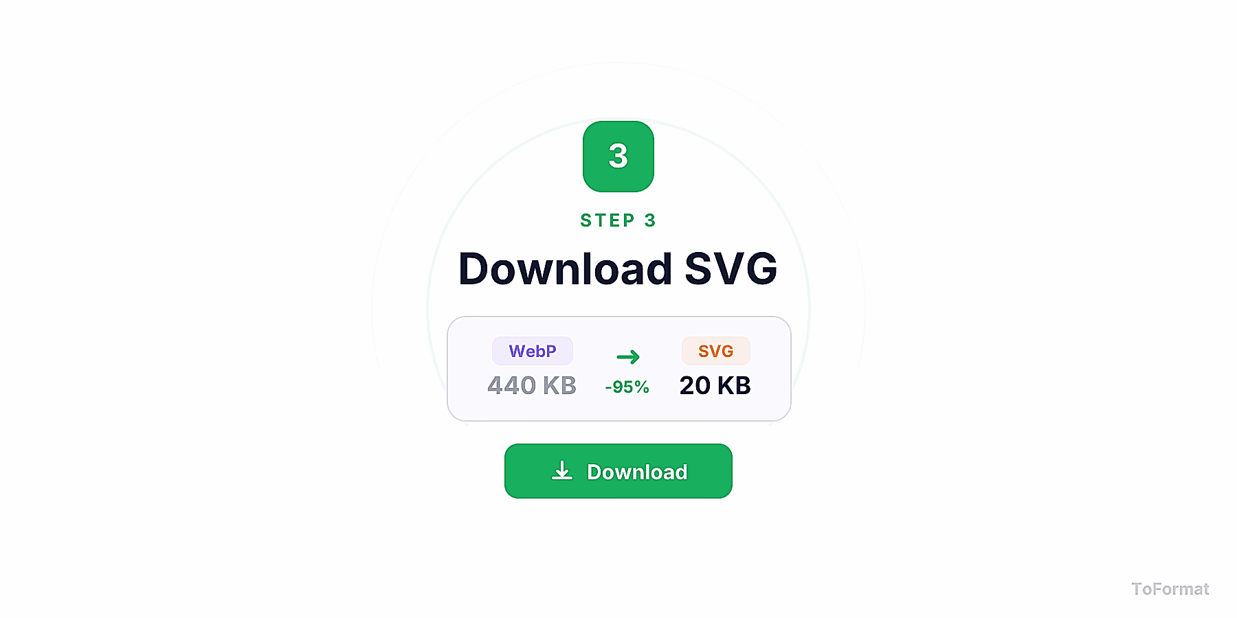 Step 3 — downloading converted SVG file after WEBP to SVG conversion on ToFormat