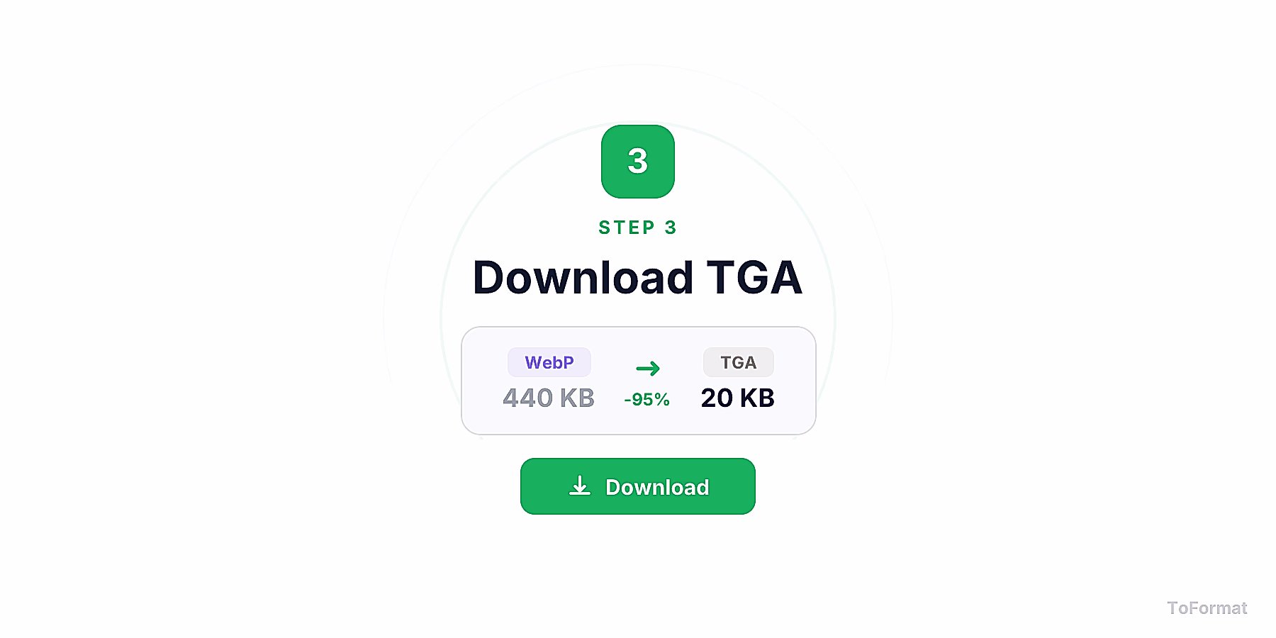 Step 3 — downloading converted TGA file after WEBP to TGA conversion on ToFormat